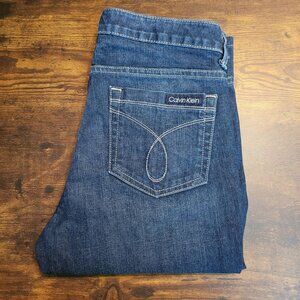 Vtg Calvin Klein Jeans Size 6 Bootcut Mid Rise Medium Dark Stretch Denim Y2K